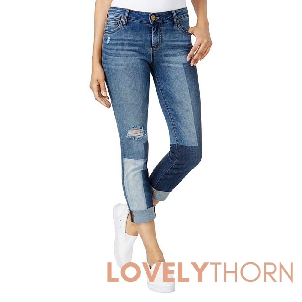 KUT FROM KLOTH // catherine patchwork printed den… - image 2